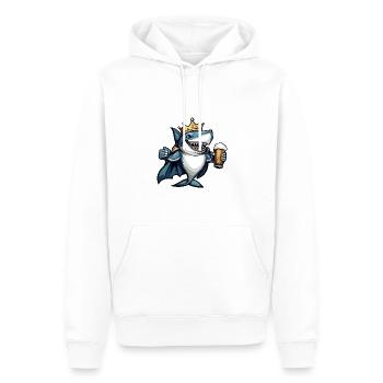 Bière de requin drôle - Sweat à capuche Premium bio Homme - blanc - Devant - Nico (187cm)