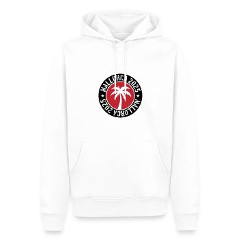 Mallorca 2025 - Männer Premium Bio Hoodie - Weiß - Vorne - Nico (187cm)