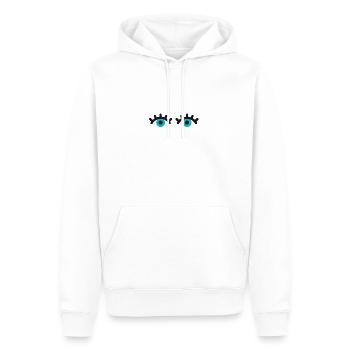 Ich sehe dich Augen - Männer Premium Bio Hoodie - Weiß - Vorne - Nico (187cm)