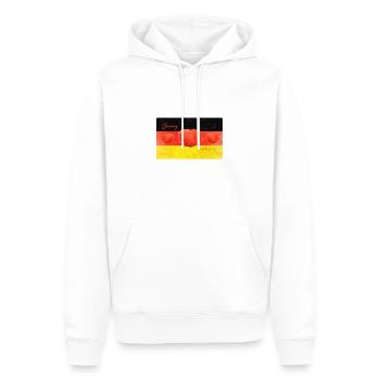 Allemagne Coquelicot Allemagne Drapeau - Sweat à capuche Premium bio Homme - blanc - Devant - Nico (187cm)