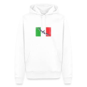 Drapeau de l’Italie Amour Mouette - Sweat à capuche Premium bio Homme - blanc - Devant - Nico (187cm)