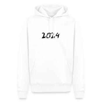 2024 Jahreszahl Datum Zahl Anno Kalenderjahr - Männer Premium Bio Hoodie - Weiß - Vorne - Nico (187cm)