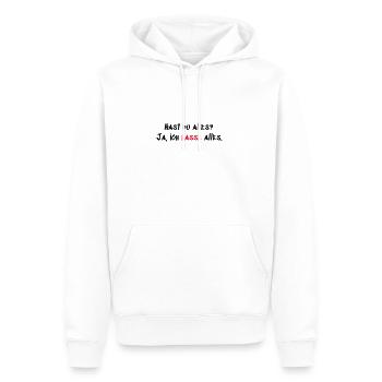 Hast du Alles - Männer Premium Bio Hoodie - Weiß - Vorne - Nico (187cm)