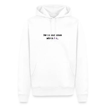 Es geht schon wieder los - Männer Premium Bio Hoodie - Weiß - Vorne - Nico (187cm)