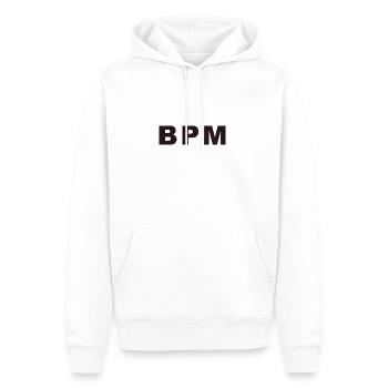 BPM elektronische Musik - Männer Premium Bio Hoodie - Weiß - Vorne - Nico (187cm)