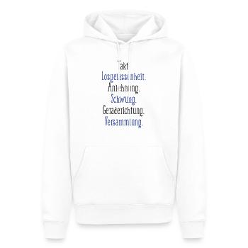Ausbildungsskala FN 2C - Männer Premium Bio Hoodie - Weiß - Vorne - Nico (187cm)