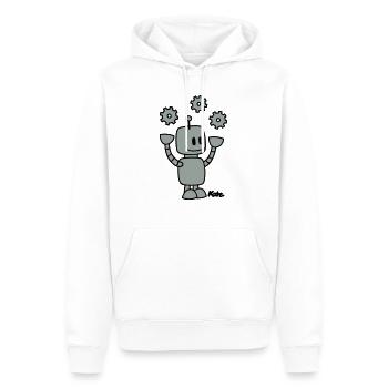 Roboter (2c) - Männer Premium Bio Hoodie - Weiß - Vorne - Nico (187cm)