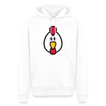 Poule - Sweat à capuche Premium bio Homme - blanc - Devant - Nico (187cm)