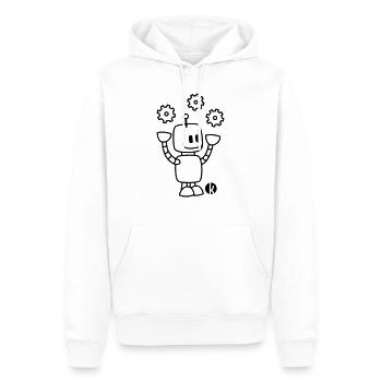 Happy Juggling Robot - Sweat à capuche Premium bio Homme - blanc - Devant - Nico (187cm)