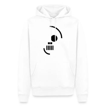 Skull - Männer Premium Bio Hoodie - Weiß - Vorne - Nico (187cm)