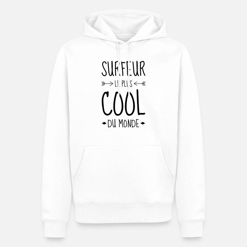 surf / surfeur / surfer / plage - Sweat à capuche Premium bio Homme - blanc