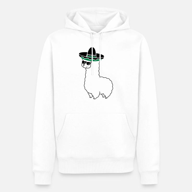 lama_mexico_2 - Männer Premium Bio Hoodie - Weiß