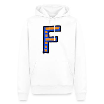 Doodle F - Men’s Premium Organic Hoodie - white - Front - Nico (187cm)