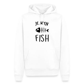 Je m'en fish - Sweat à capuche Premium bio Homme - blanc - Devant - Nico (187cm)