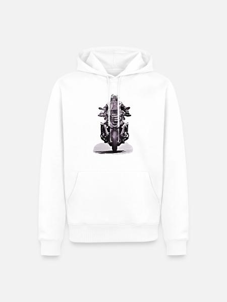 GS Motorradfahrer black - Männer Premium Bio Hoodie - Weiß