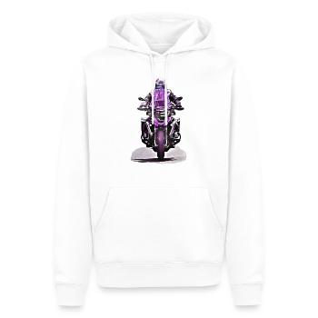 GS Motorradfahrer lila - Männer Premium Bio Hoodie - Weiß - Vorne - Nico (187cm)