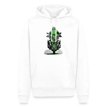 GS Motorradfahrer grün - Männer Premium Bio Hoodie - Weiß - Vorne - Nico (187cm)