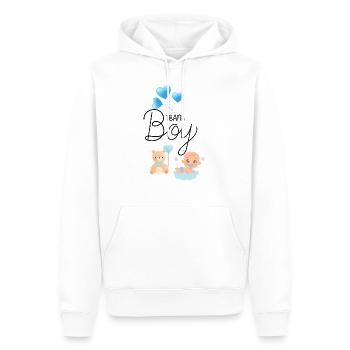 Team boy Gender Reveal Party Shirts - Männer Premium Bio Hoodie - Weiß - Vorne - Nico (187cm)