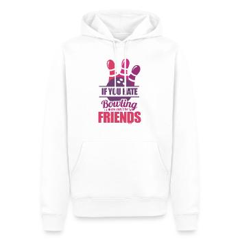 Bowling Freunde lustige Geschenkidee - Männer Premium Bio Hoodie - Weiß - Vorne - Nico (187cm)