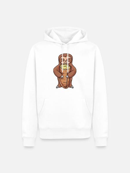 Knoblauch Knoblauchbrot Geschenk - Männer Premium Bio Hoodie - Weiß