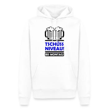 tschüss niveau 2 - Männer Premium Bio Hoodie - Weiß - Vorne - Nico (187cm)