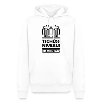 Tschüss Niveau - Männer Premium Bio Hoodie - Weiß - Vorne - Nico (187cm)