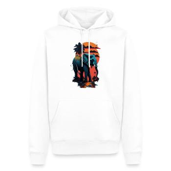 Elefant, Straße in Miami, bunte Farben, - Männer Premium Bio Hoodie - Weiß - Vorne - Nico (187cm)
