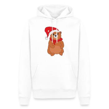 Nounours - Sweat à capuche Premium bio Homme - blanc - Devant - Nico (187cm)