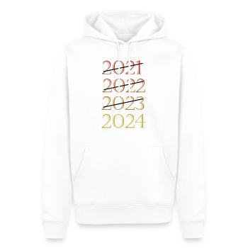 meilleur vente bonne année 2023 2024 - Sweat à capuche Premium bio Homme - blanc - Devant - Nico (187cm)