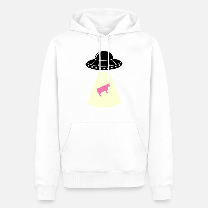 ufo kuh - Männer Premium Bio Hoodie - Weiß