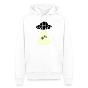Vélo OVNI - Sweat à capuche Premium bio Homme - blanc - Devant - Nico (187cm)