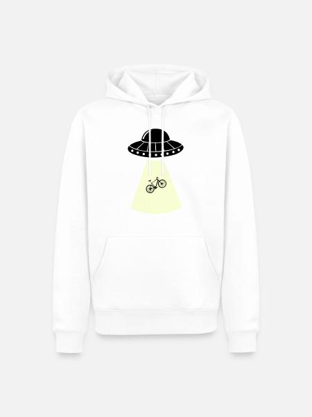 UFO Bicycle - Men’s Premium Organic Hoodie - white