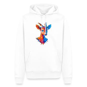 Chèvre Plolygon - Sweat à capuche Premium bio Homme - blanc - Devant - Nico (187cm)
