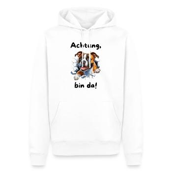 Staff Bin da - Männer Premium Bio Hoodie - Weiß - Vorne - Nico (187cm)