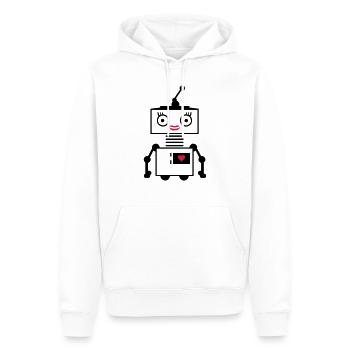 copie femme robot - Sweat à capuche Premium bio Homme - blanc - Devant - Nico (187cm)