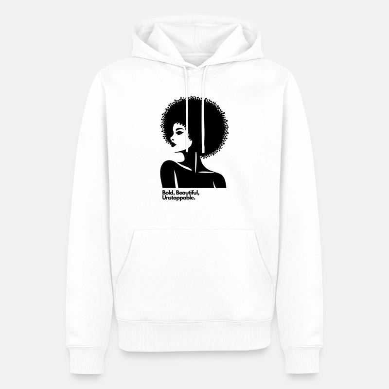 Afro Queen Silhouette - Männer Premium Bio Hoodie - Weiß