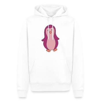 Pingouin Rose - Sweat à capuche Premium bio Homme - blanc - Devant - Nico (187cm)