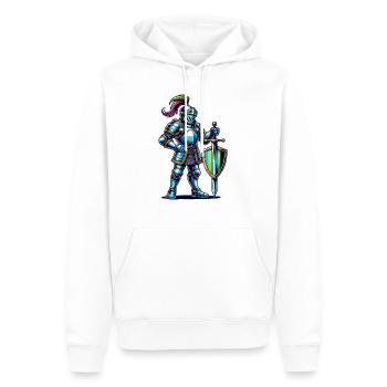 ritter comic - Männer Premium Bio Hoodie - Weiß - Vorne - Nico (187cm)