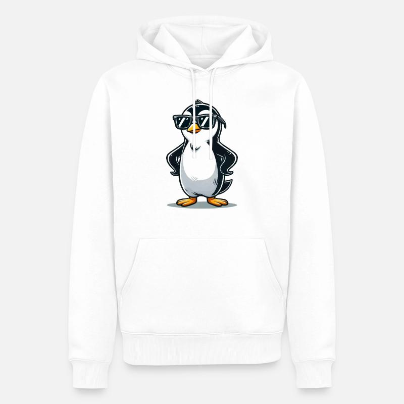 pinguin comic - Männer Premium Bio Hoodie - Weiß