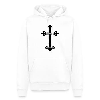 Symbole de la croix - Sweat à capuche Premium bio Homme - blanc - Devant - Nico (187cm)