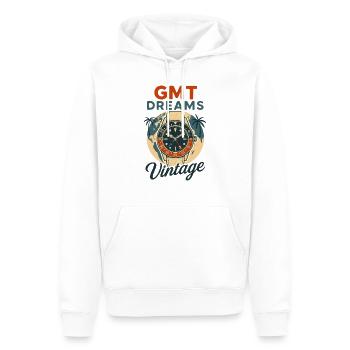 GMT Dreams pour les amateurs de montres dotées de la fonction GMT - Sweat à capuche Premium bio Homme - blanc - Devant - Nico (187cm)