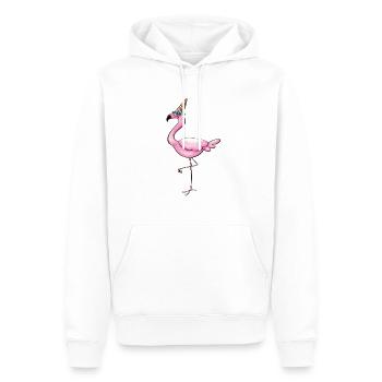 Flamingo - Männer Premium Bio Hoodie - Weiß - Vorne - Nico (187cm)