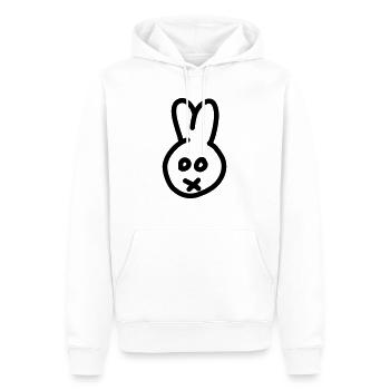 Lapin - Sweat à capuche Premium bio Homme - blanc - Devant - Nico (187cm)