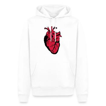 Coeur Coeur - Sweat à capuche Premium bio Homme - blanc - Devant - Nico (187cm)