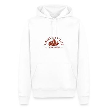 Kaffee und Frankreich Fans - Männer Premium Bio Hoodie - Weiß - Vorne - Nico (187cm)