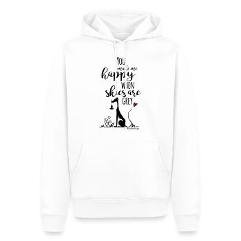 You make me happy - Männer Premium Bio Hoodie - Weiß - Vorne - Nico (187cm)