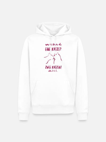 besser als eine Katze - Männer Premium Bio Hoodie - Weiß