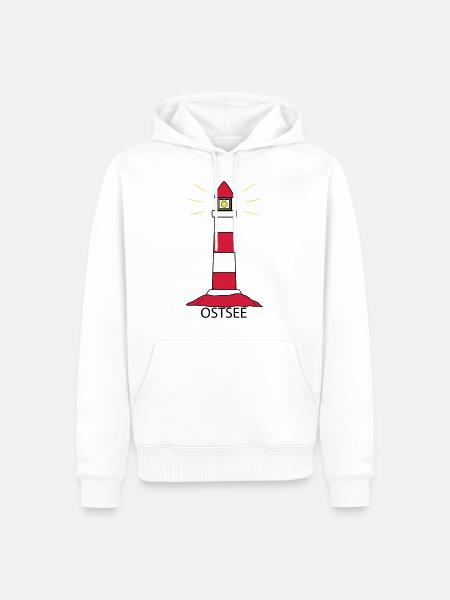 Leuchtturm Ostsee - Männer Premium Bio Hoodie - Weiß