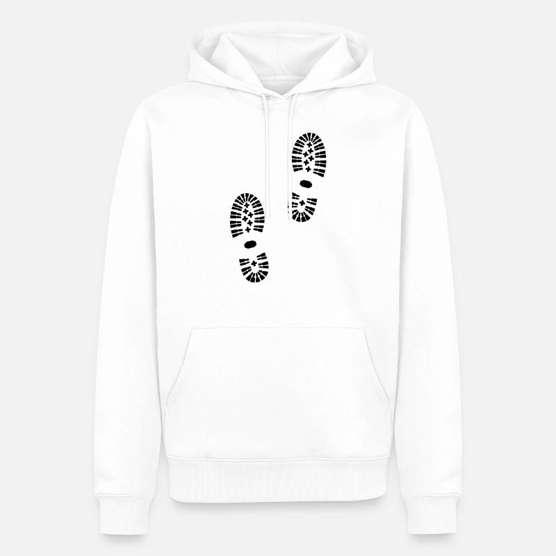 l'empreinte, empreintes, traces de pas - - Sweat à capuche Premium bio Homme - blanc