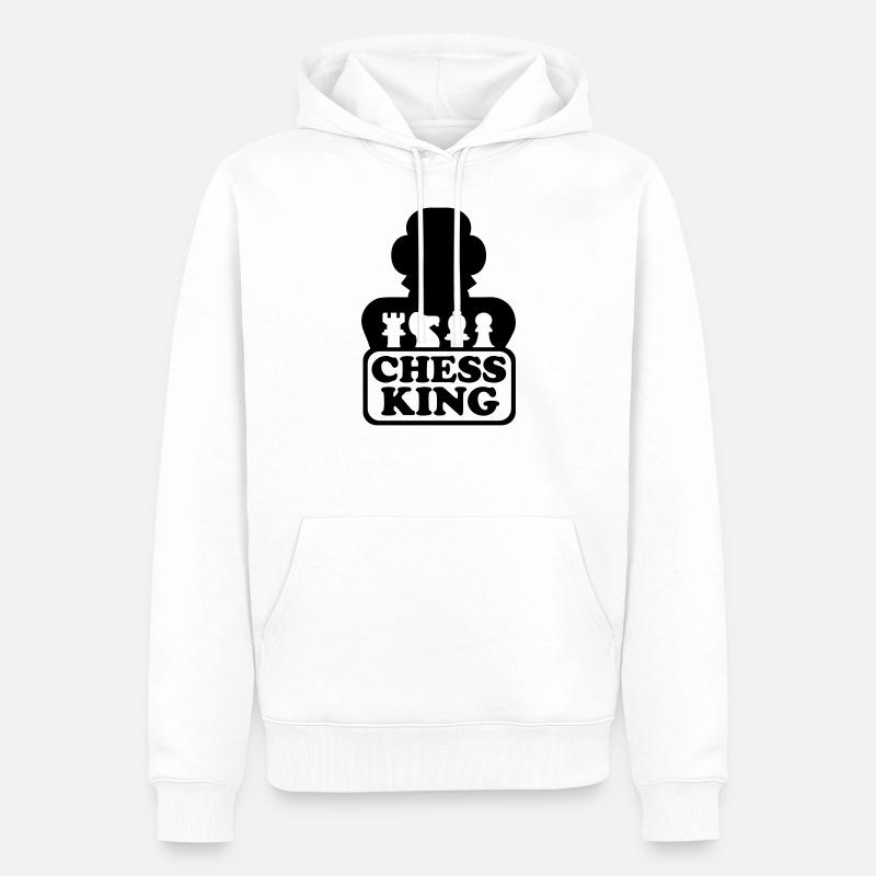 Chess King Schach - Männer Premium Bio Hoodie - Weiß
